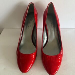 Kenneth Cole Red Patent Leather Pointed-Toe Heels